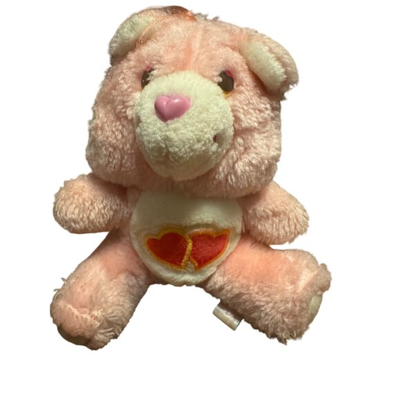 Kenner Care Bears Love-A-Lot Share Bears Plush Pink White 2 Heart Design 1983 - Picture 2 of 7